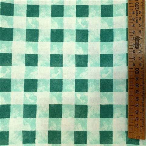 100% Cotton - Turquoise Check
